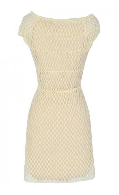 Vanilla Cream Dot Scrunch Dress